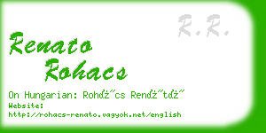 renato rohacs business card